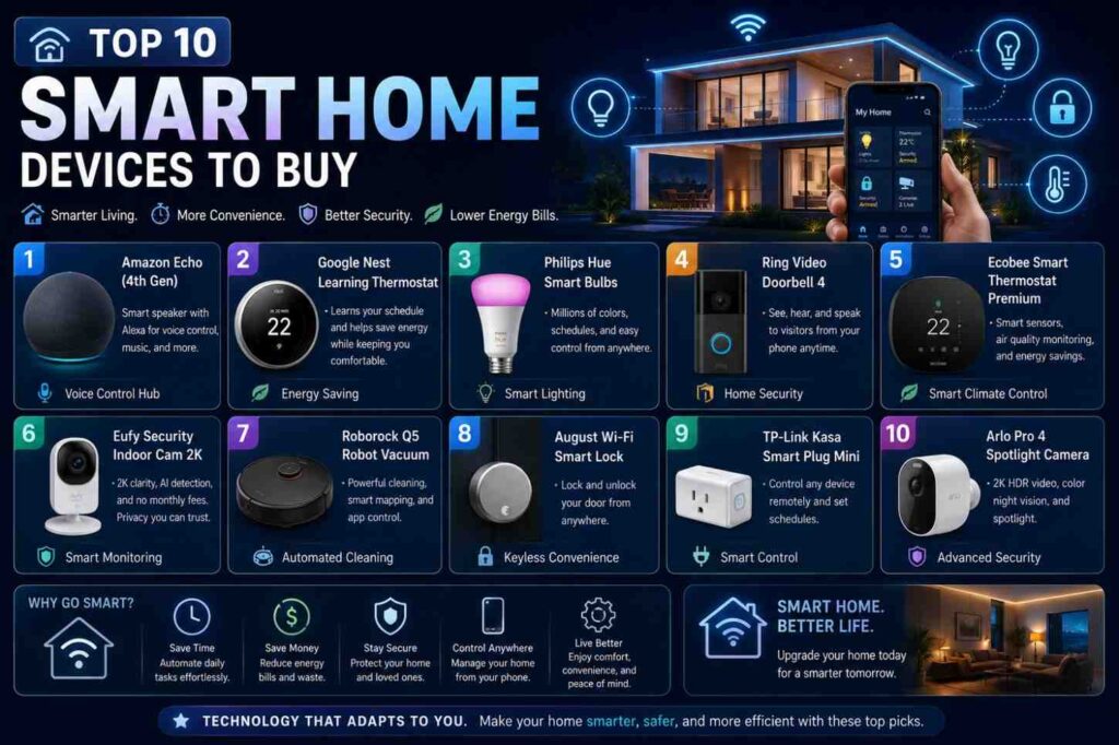 Top 10 smart home devices to buy